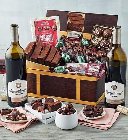 Chest of Chocolates with Wine